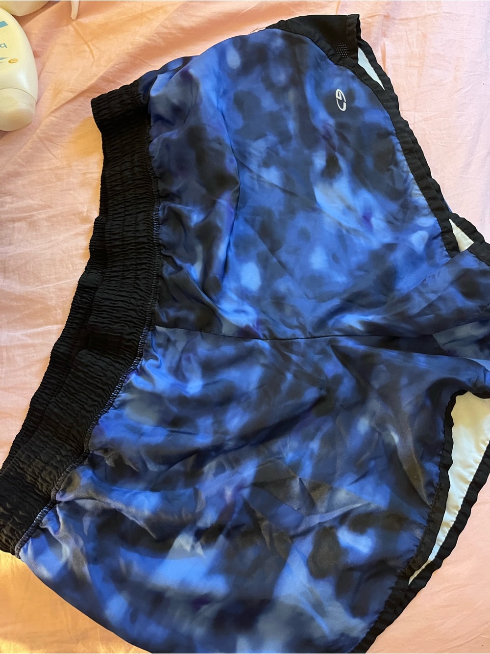 Champion Women's Black & Blue Tie-Dye Athletic Shorts